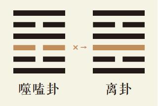 噬嗑卦三爻动详解：火雷噬嗑卦第三爻详解、火雷噬嗑卦变离为火卦、噬嗑卦智慧古人用易