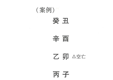 八字命理空亡的实践案例举例说明（二）:男命以官煞为子女，时柱癸水为官星，下临空亡