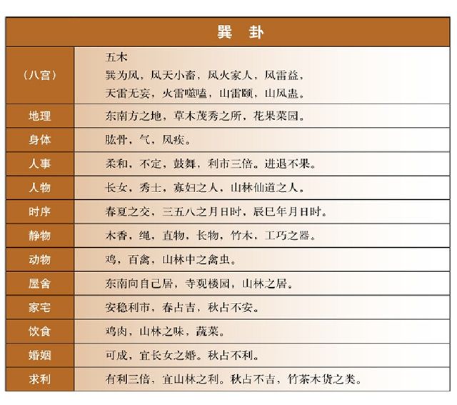 八卦万物类象之巽宫，巽卦的五行属性是什么，梅花易数中的巽卦万物类象详解！