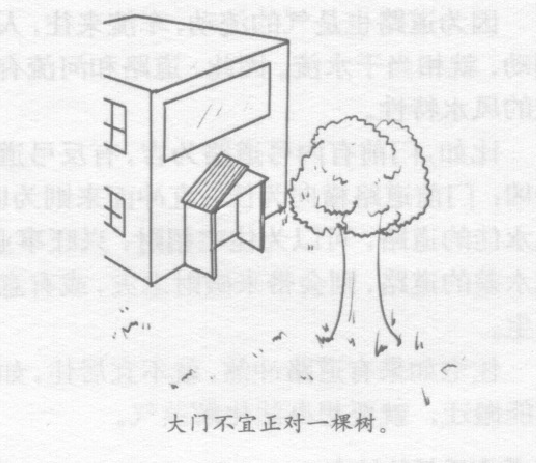 住宅不宜对着地下通道，不宜在喷水池旁，不宜在大海旁，住宅前适当种些树木，可以藏风聚气