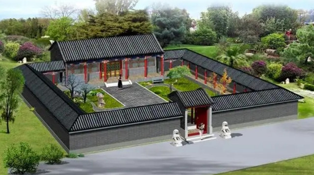 四维静宅图式：风水布局根据游年歌中对应的口诀推断各方位的吉凶